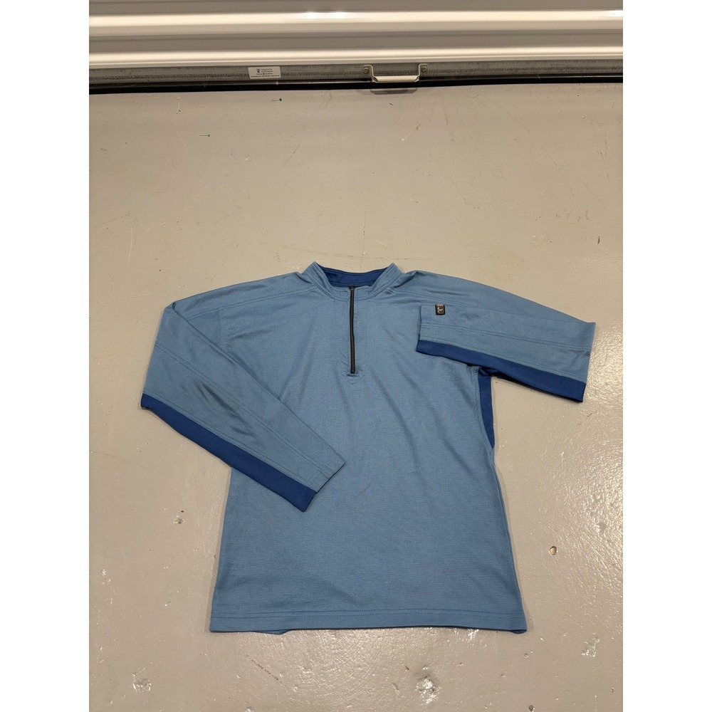 Prana Mens XL Quarter Zip Pullover Blue Long Sleeve Athletic Hiking‎ Top